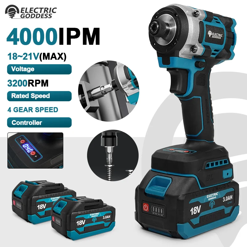 Электрическая Богиня 3200 RPM отвертка без щетки 4 уха Беспроводной электрический