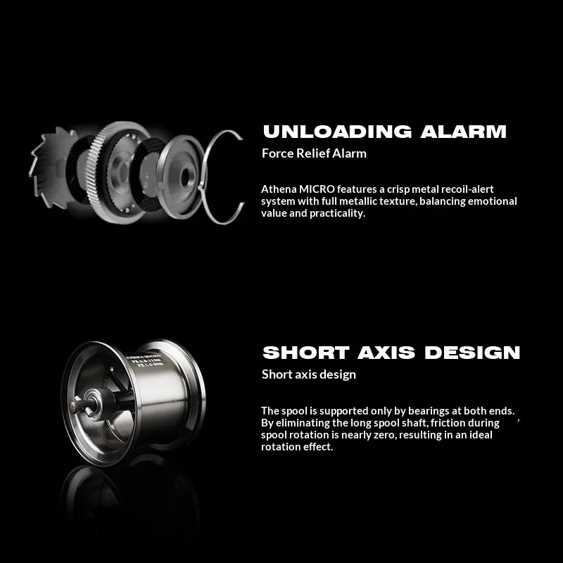 Фото Новая катушка Bearking Athena BFS для бейткастинга, 138 г, ультралегкая, с короткой шпулей, двойным подшипником, карбоновой ручкой, для пресноводной рыбалки №5
