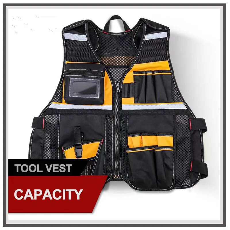 Waterproof tool vest work vest electrician tool kit work clothes maintenance work clothes reflective thickened vest vest