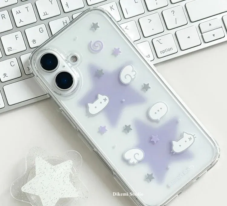 Фото Чехол для телефона Clmj Korean ins Cat Wings Star для Samsung Galaxy A37 A57 A16 A17 A36 A26 A56 A55 A35 A25 A15 A54 A24 A14 A13 4G 5G №1