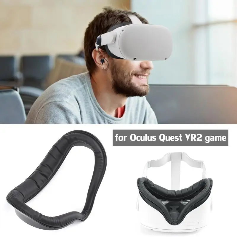 

Silicone Face Cover Waterproof For Oculus Que st 2VR Eyewear Clean And Sweatproof Lens Protection PU Leather Anti Leakage Pad