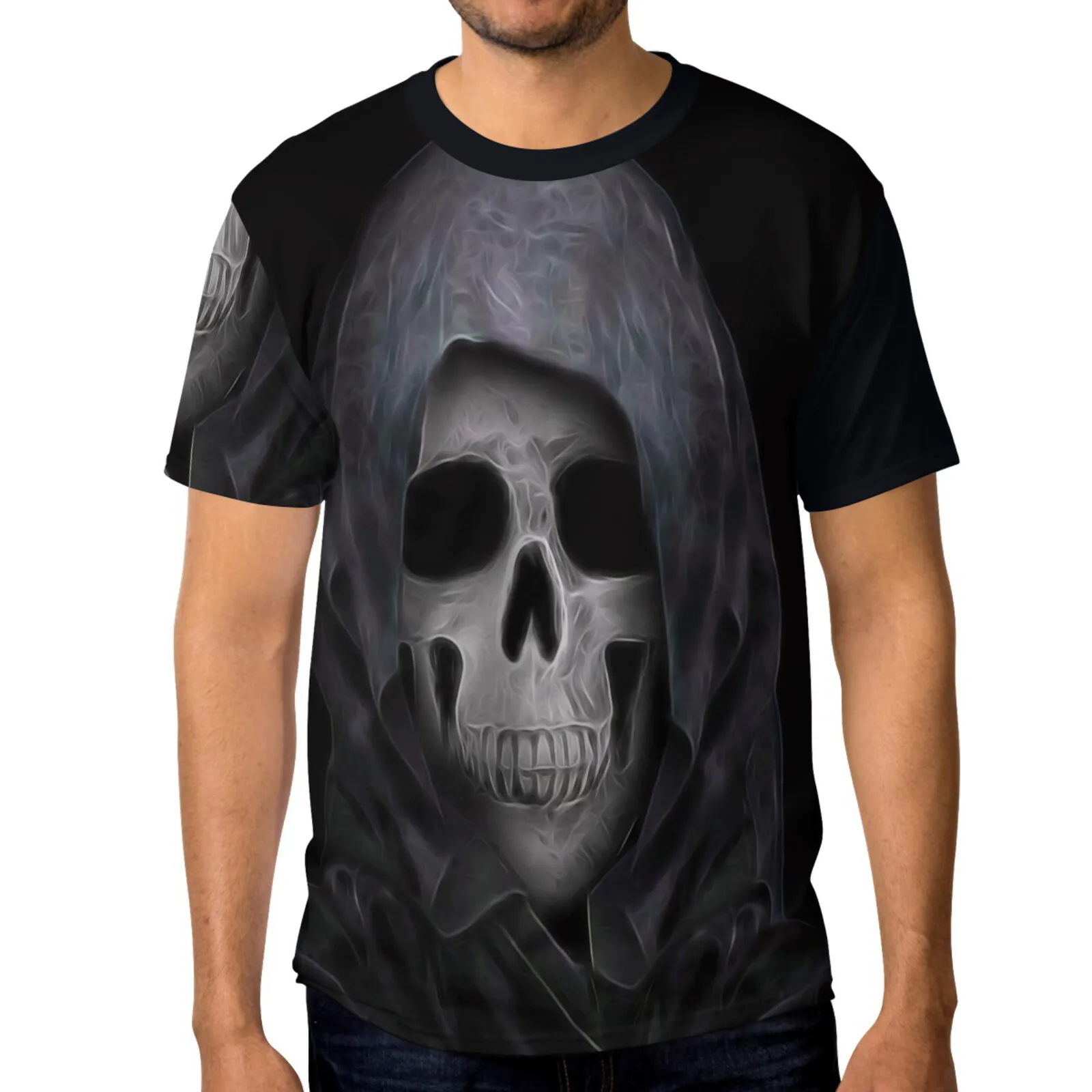 Футболка мужская с 3D-принтом черепа тенниска короткими рукавами Повседневная