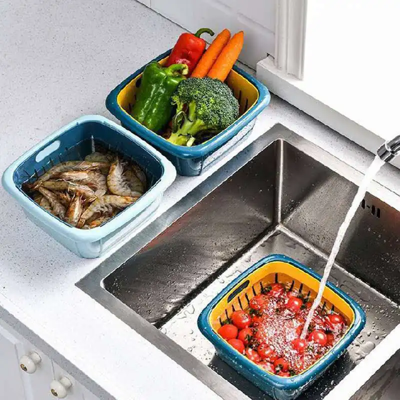 

Lek Fruit and Vegetable Baskets Multi-function Refrigerators,Fresh-keeping Boxes Kitchen Washing Baskets,Plastic Storage Baskets