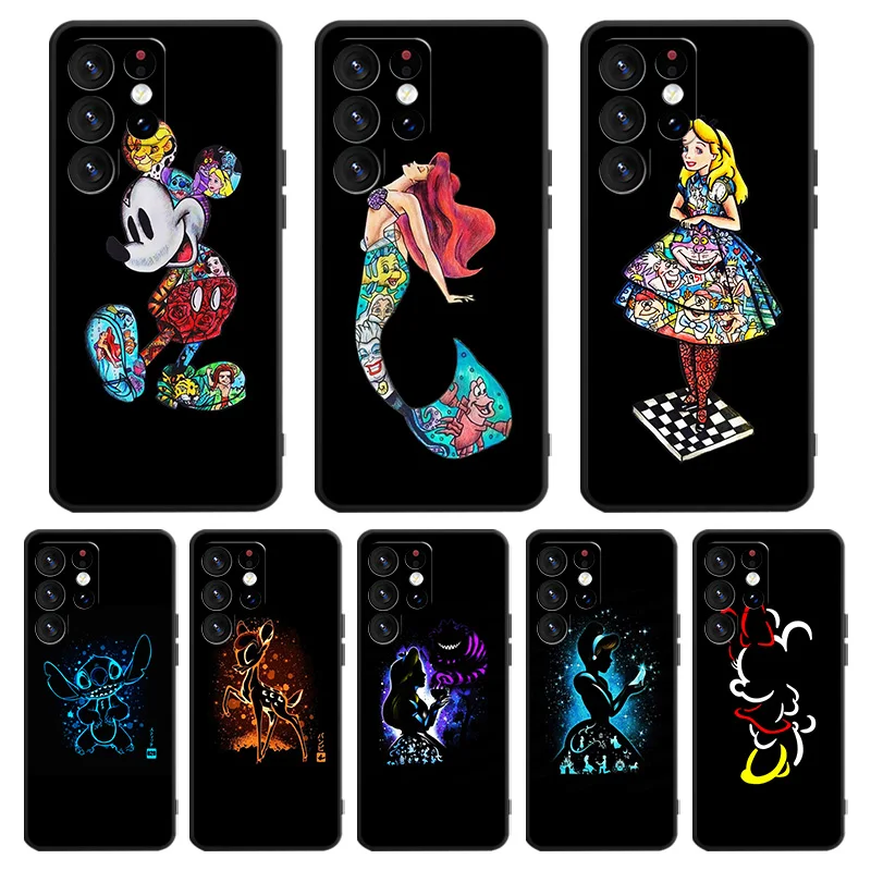

Disney Princess Marvel Phone Case For Samsung Galaxy S23 S22 S21 S20 FE Ultra S10e S10 S9 S8 Plus Lite Black Cover