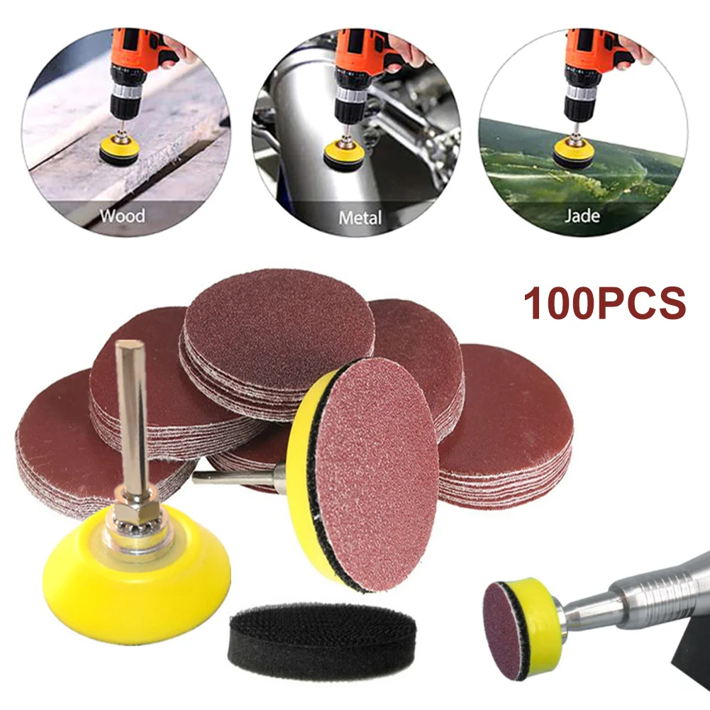 

1 Inch/25mm Sanding Discs Pads Assorted Abrasive Polishing Sandpaper for Sander Grinder 100/180/240/1500/3000 Grit Paper