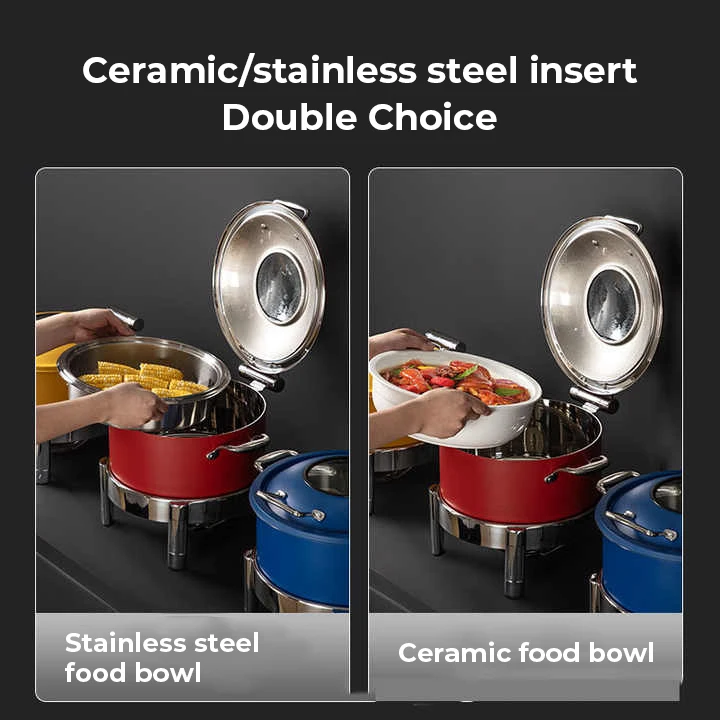 Трехслойная электрическая круглая пищевая теплая буфетная печь из нержавеющей