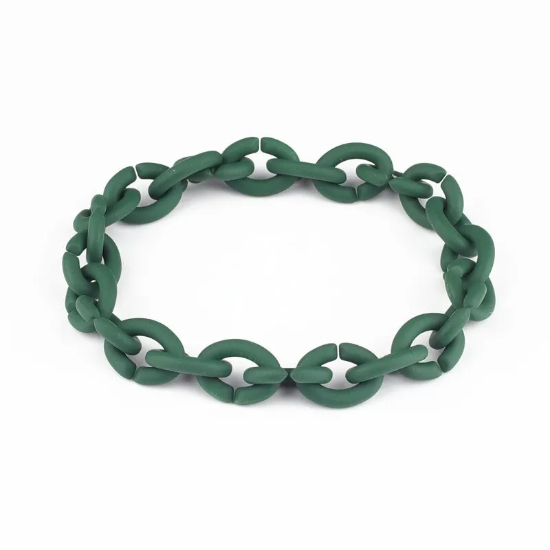

2021 New X Series Green Rubber Buckle DIY Bracelet Fashion Personality Charm Men's Bracelet Women's Rubber Bracelet