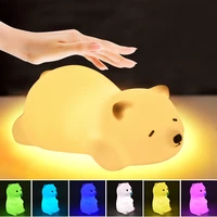 led night lamp touch sensor light silicone colorful sleeping toy kids light for creative animal bedroom desktop decoration lamps