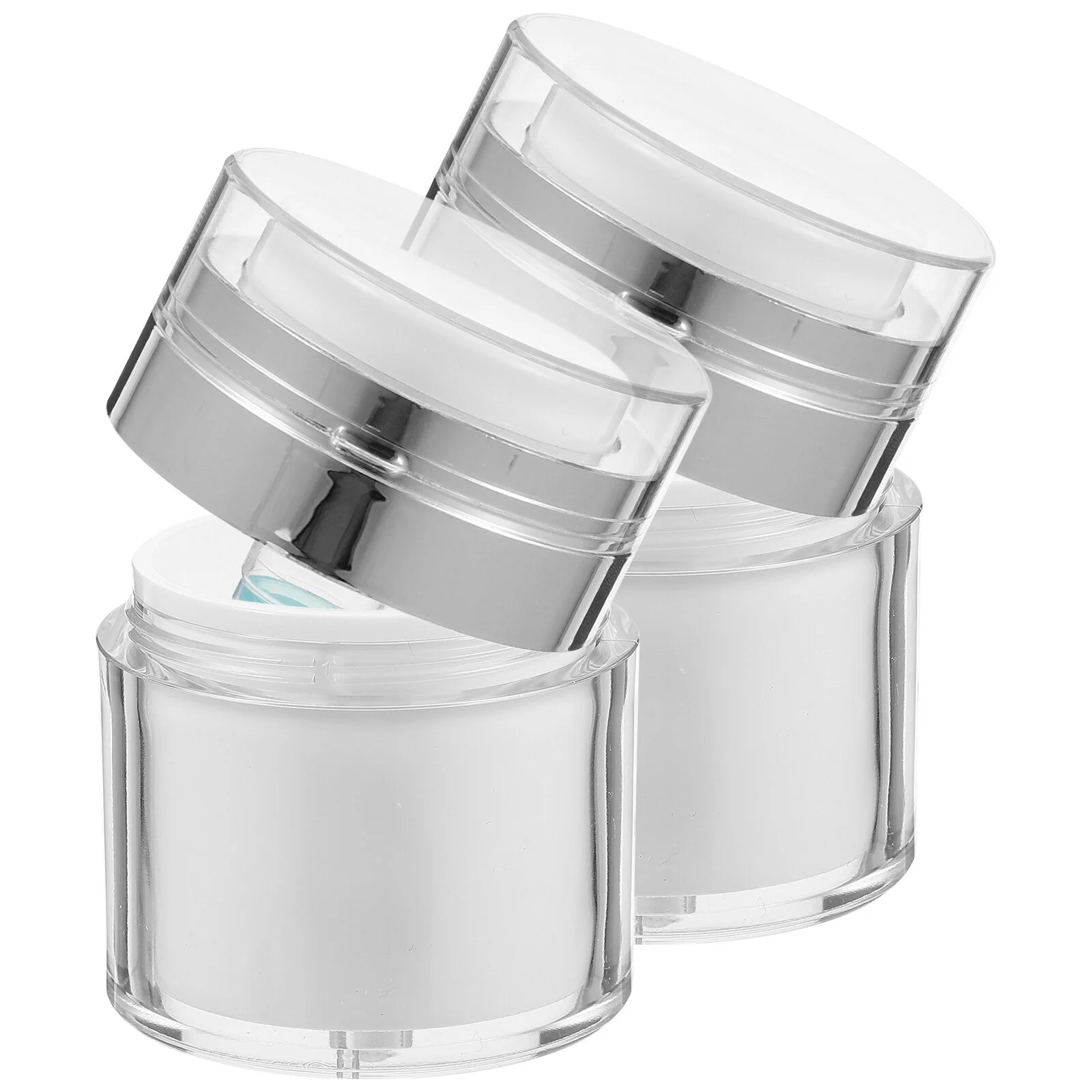

2 Pcs Sunblock Lotion Push Bottle Pressing Sub Container Package Press-type Airless White Pp Travel