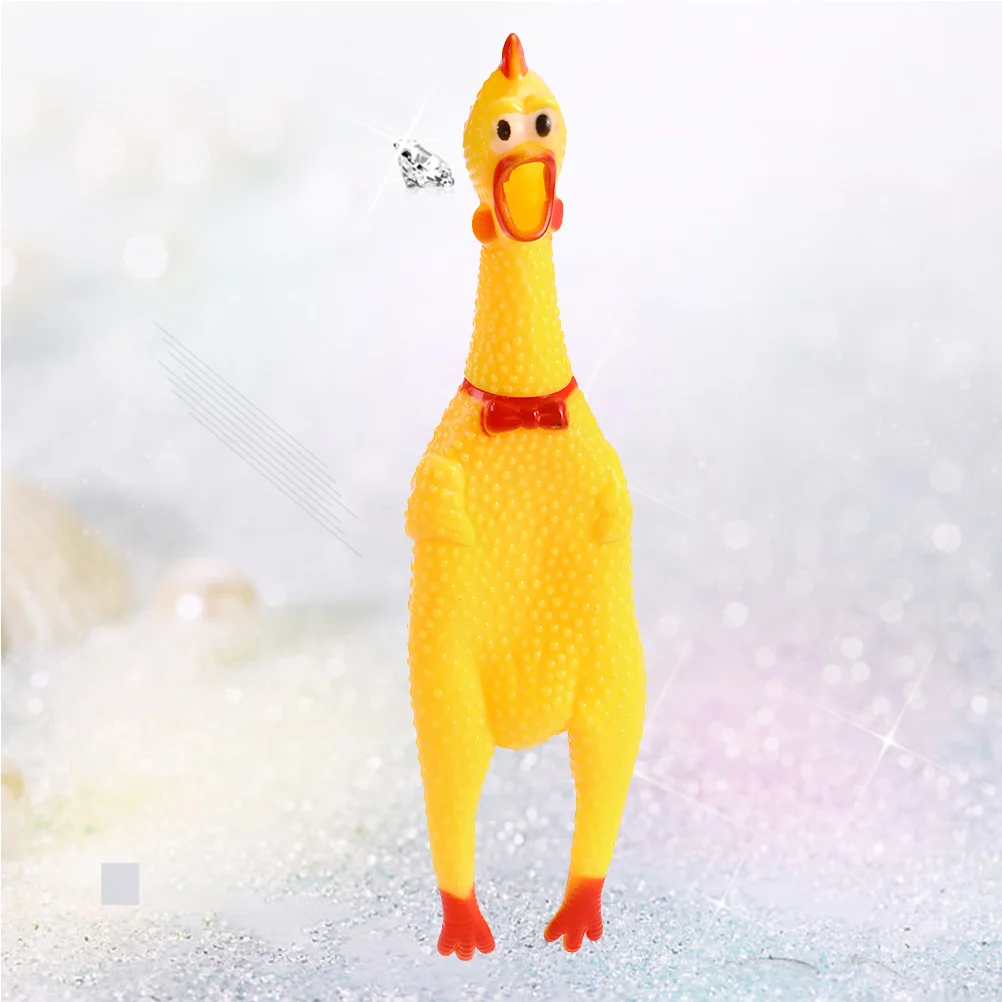 

6Pcs Yellow Squeeze Screaming Chicken Novelty Squawking Chicken Toys for Pets or Kids