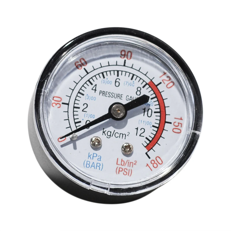 Манометр бар для воздушного компрессора, 13 мм, 1/4 дюйма, BSP, 0-180 PSI, 0-12 дюймов