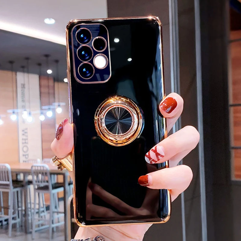 Magnetic Silicone Case For Samsung Galaxy A52 A52S 5G A53 S23 S21 S22 Ultra S20 FE Note 20 9 S10 10 Plus A 53 Covers Ring Holder