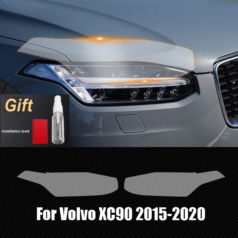 

Налобный фонарь автомобильный ТПУ LH + RH, предварительно отрезанная защитная пленка, украшение на клейкой основе для Volvo XC90 2015-2020, аксессуары ...