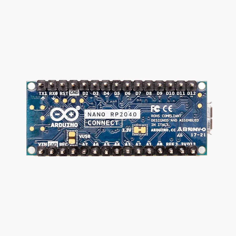 Оригинальный Arduino Nano RP2040 Connect с разъемами WIFI BLUE ABX00053 поддержка IDE/Micropython