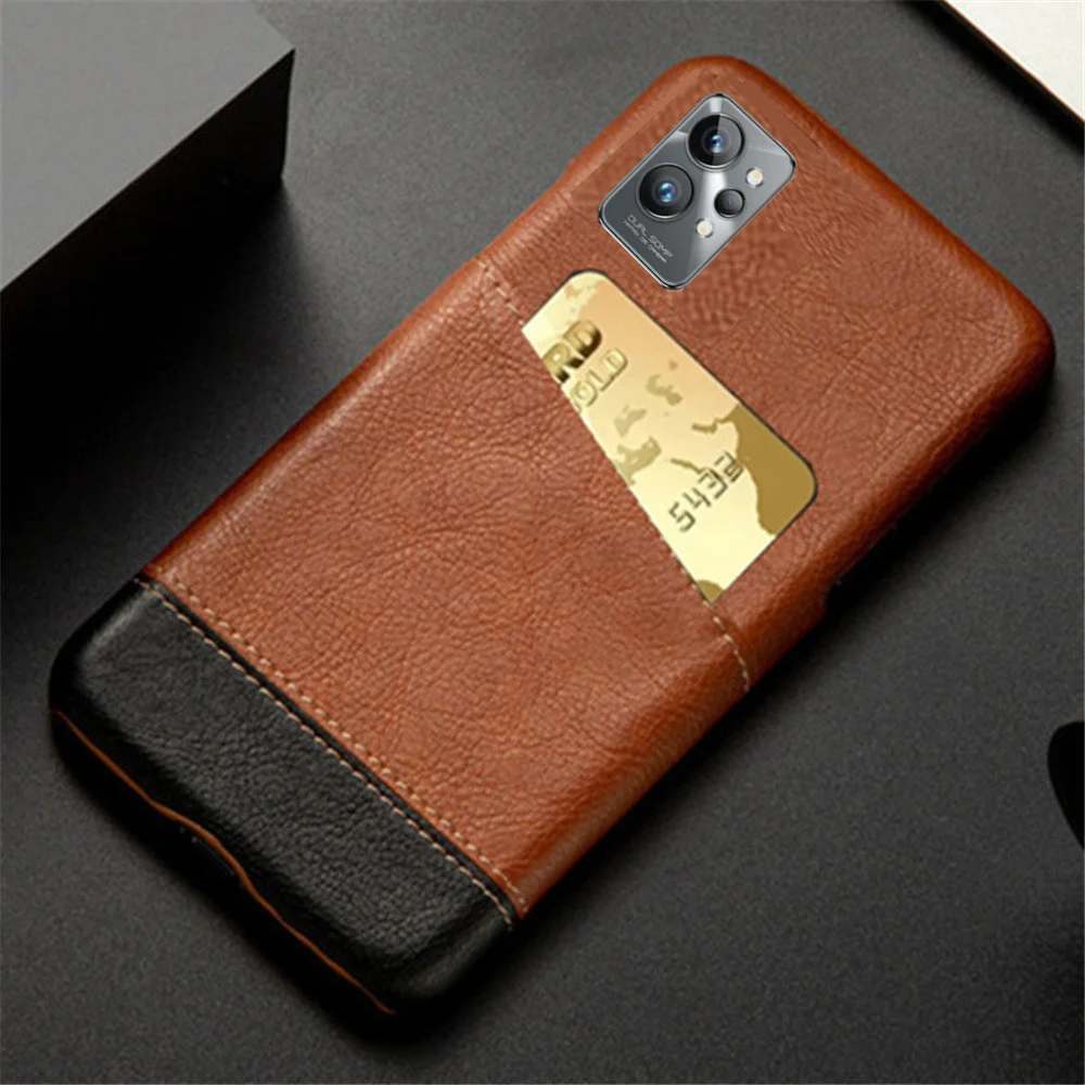 

For OPPO Realme GT2 Pro Case Card Slot Holder Mixed Splice PU Leather Cover for Realme GT NEO 2 GT 2 2Pro Coque Funda Capa