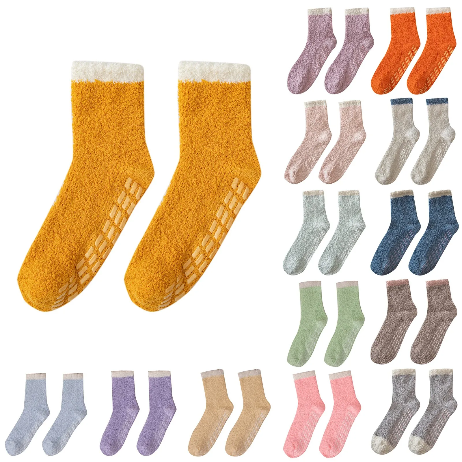 

Glued Non Shedding Coral Velvet Winter Mid Calf Socks Floor Socks Sock Women