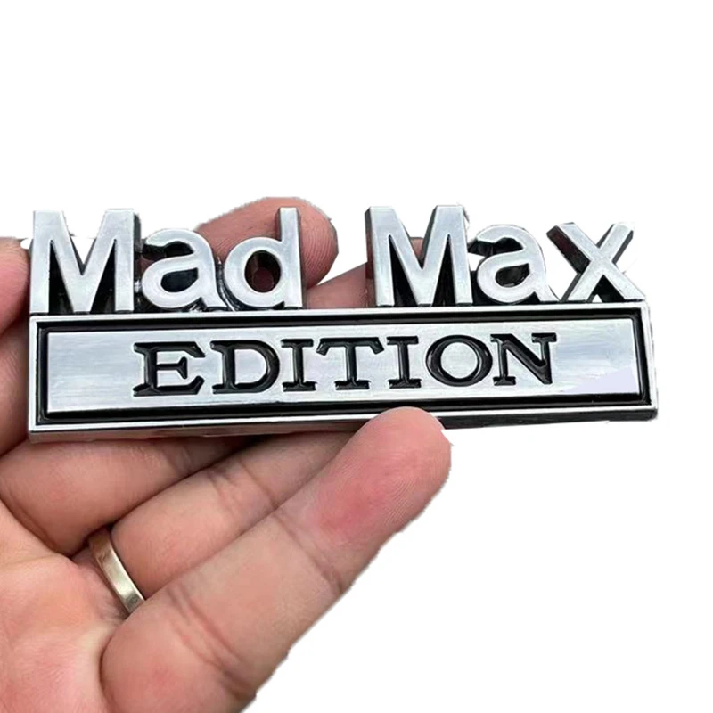

Металлическая хромированная наклейка на автомобиль 3D Mad Max Edition из цинкового сплава, декоративный значок, забавная наклейка, аксессуар для автостайлинга
