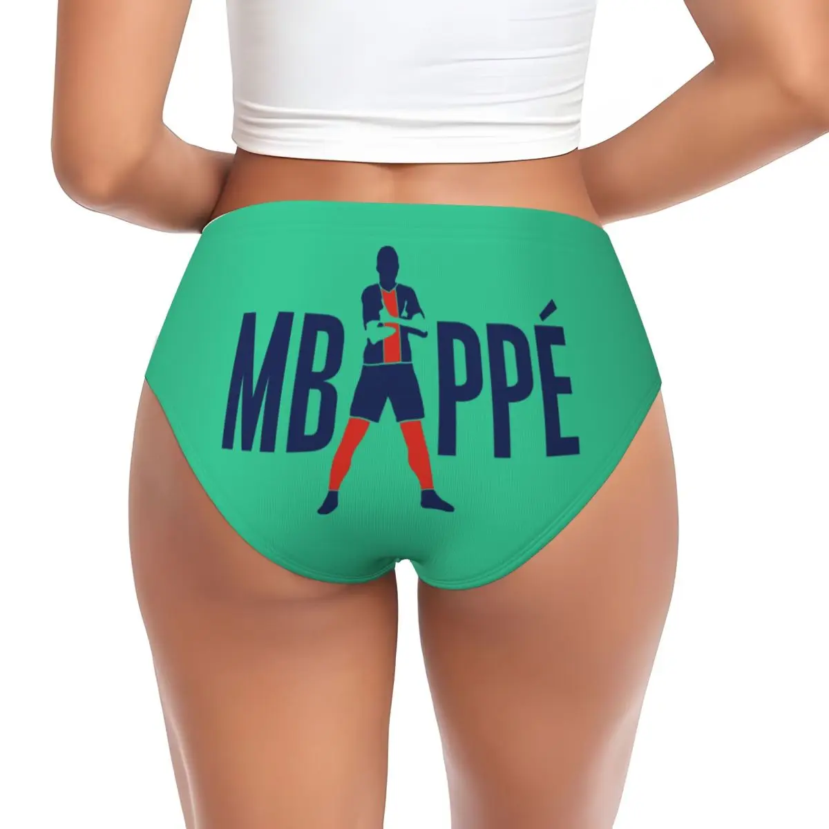 Custom Womens Mbappes Soccer Brief Panties Female Breathable French KM Football Underwear Underpants