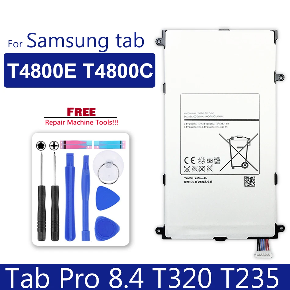 

Tablet Battery For Samsung Galaxy Tab Pro 8.4 SM-T320 T320 T321 T325 T4800E T4800C Top Quality Batteria with Tools Track Code