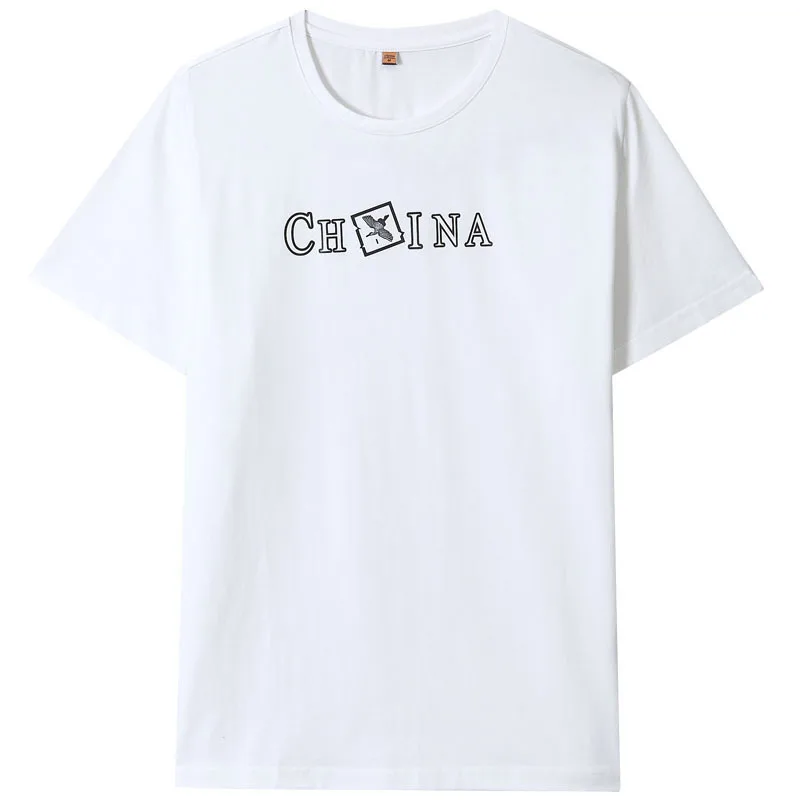6418 Men's T-Shirts Summer Short Sleeve t shirt men Simple creative design line cross Print cotton Brand shirts Men Top Tees