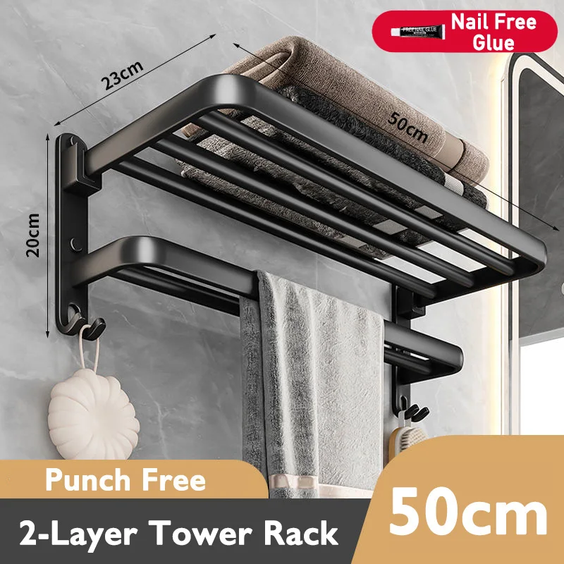 

Самостоятельная вешалка для полотенец из алюминия черная