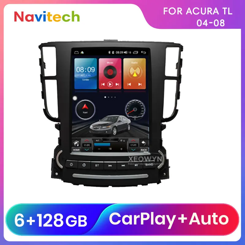 navitech Android Radio 11.0 128gb Octa Core for Acura TL Type S 2004 2005 2006 2007 2008 Car GPS Multimedia player Carplay
