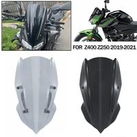 motorbike touring windshield screen deflector with bracket double bubble for kawasaki z250 z400 z 250 z 400 z 250 400 2019 2021