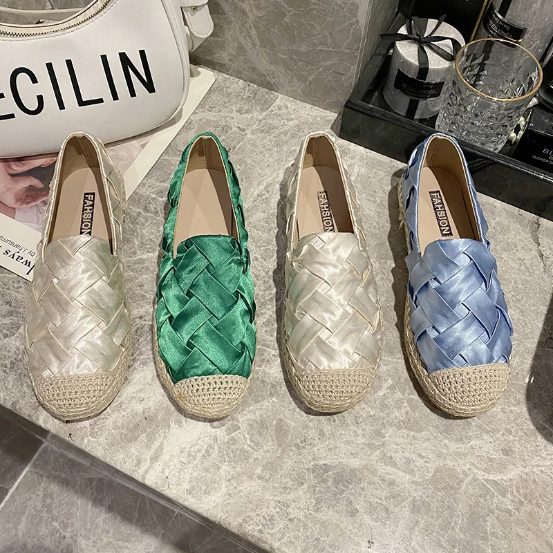

Women's Fashion Mesh Loafer Shoes New Woven Flat Bottomed Sports Shoes Casual Sneakers Women's Hydrogen Sulfide Shoes