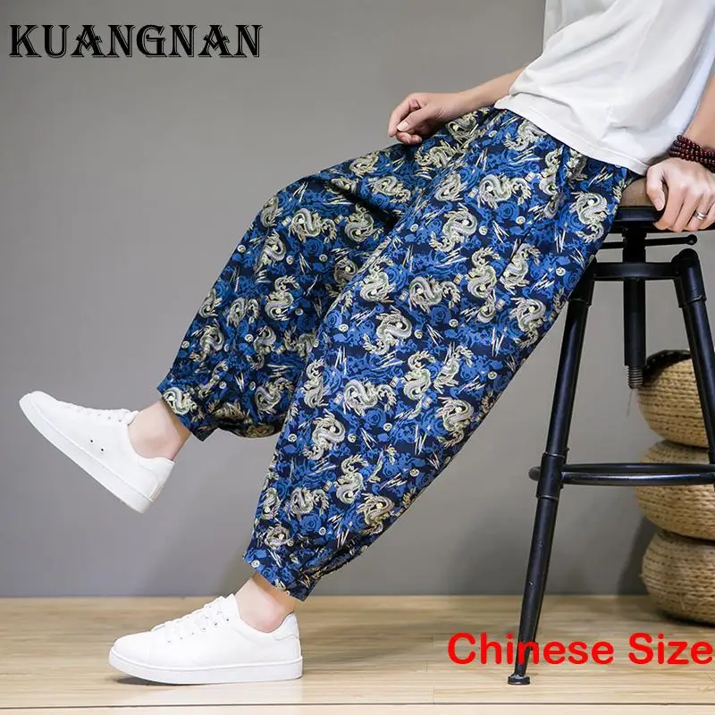 

Мужские брюки из хлопка и льна KUANGNAN, мужская одежда в Корейском стиле, одежда для мужчин, бесплатная доставка, мужские брюки, распродажа, 5XL ...