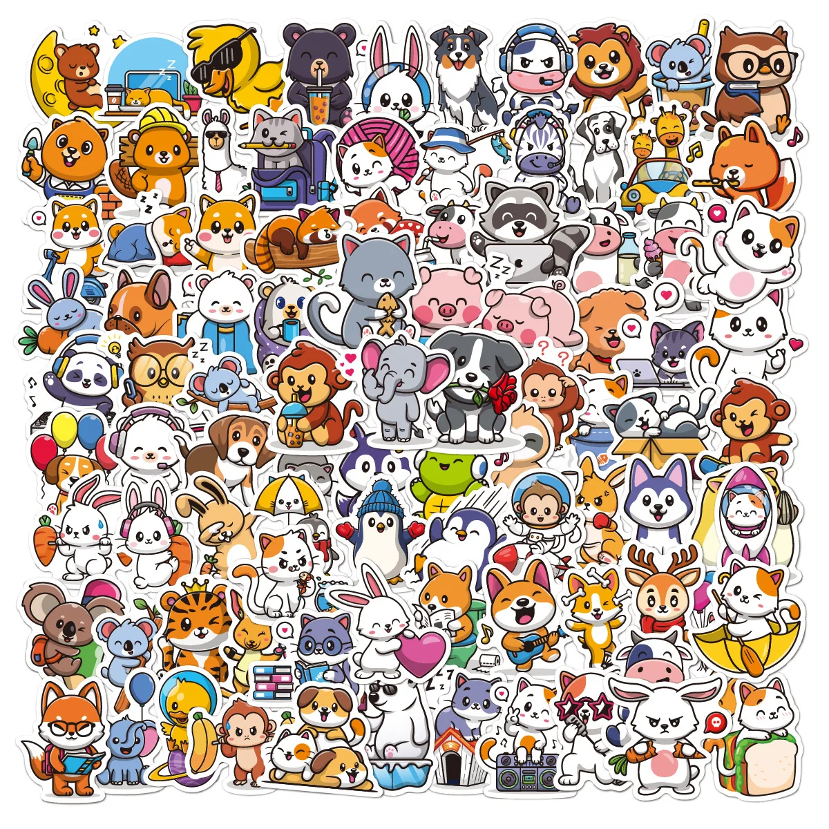 

Cute Animals Stickers Waterproof Decals for Laptop Water Bottle Bumper Luggage Computer Skateboard Gift for Kids