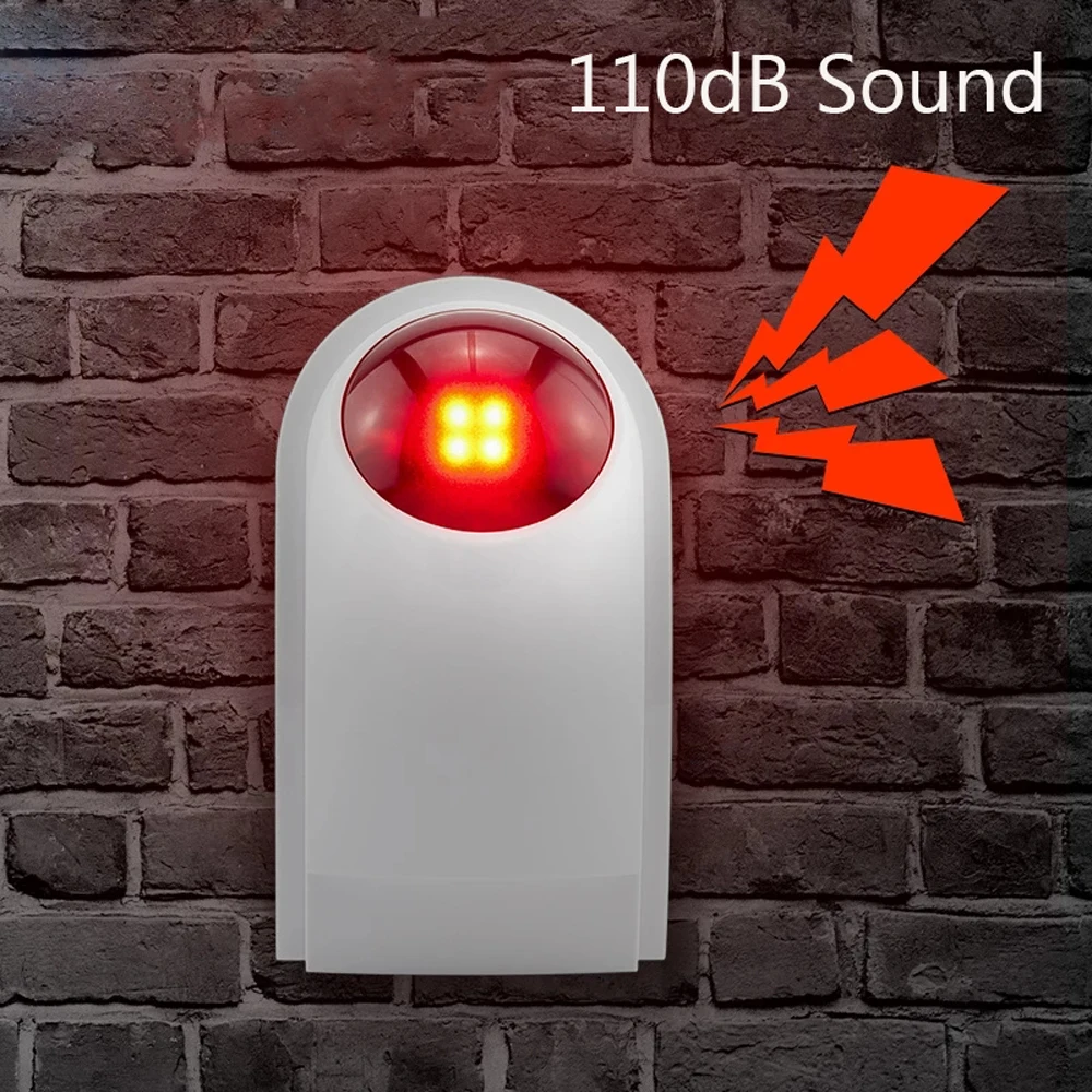 

433MHz Wifi Strobe Light Siren 110dB Jack for Wireless GSM Alarm System Home Security PG103 PG107 PG105 PG106 Alarm System
