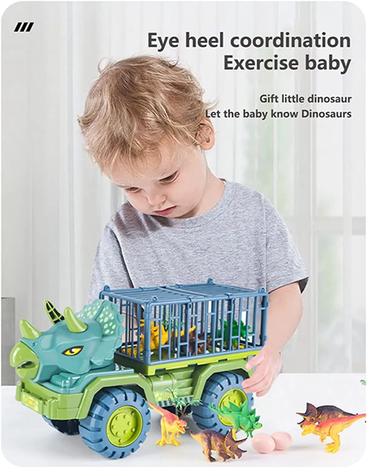 Автомобиль-динозавр игрушечная машинка-переносчик с инерционным механизмом