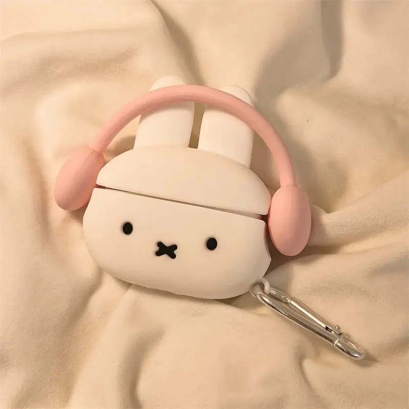 Силиконовые мультяшные 3D наушники Miffy Rabbit Apple Airpods4 защитный чехол для наушников 1/2
