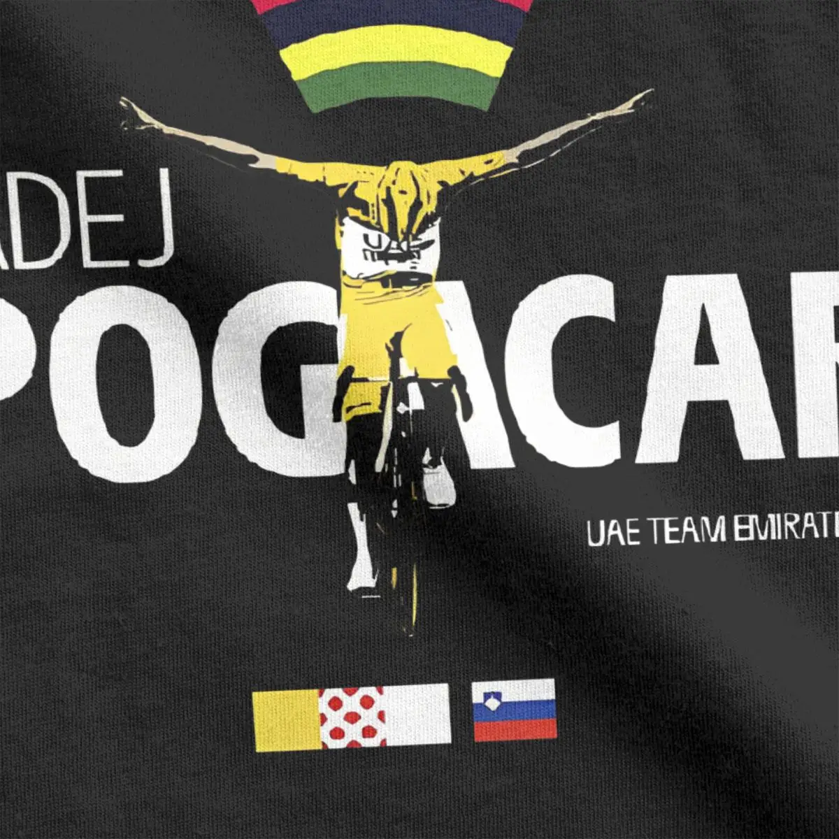 KING Team Pogi Tadej Pogacar Tour De France Велосипедная футболка Мужская хлопковая с круглым