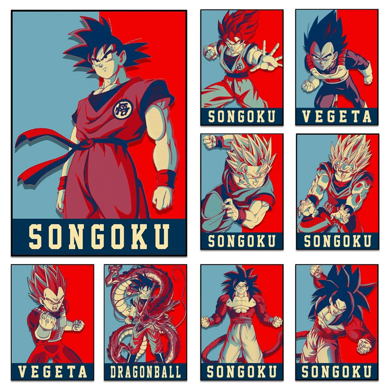 

Anime Dragon Ball Canvas Painting Goku Character Wall Art Nordic Posters and Prints Picture for Children's Room Home Decor Gifts