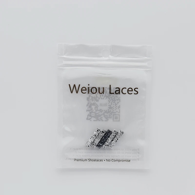 Weiou 4.6*20mm Speckle Lace Tips White Black Spray Spot String Aglets Easy Ends Installation For Canvas Snkeaker Shoe Cordones