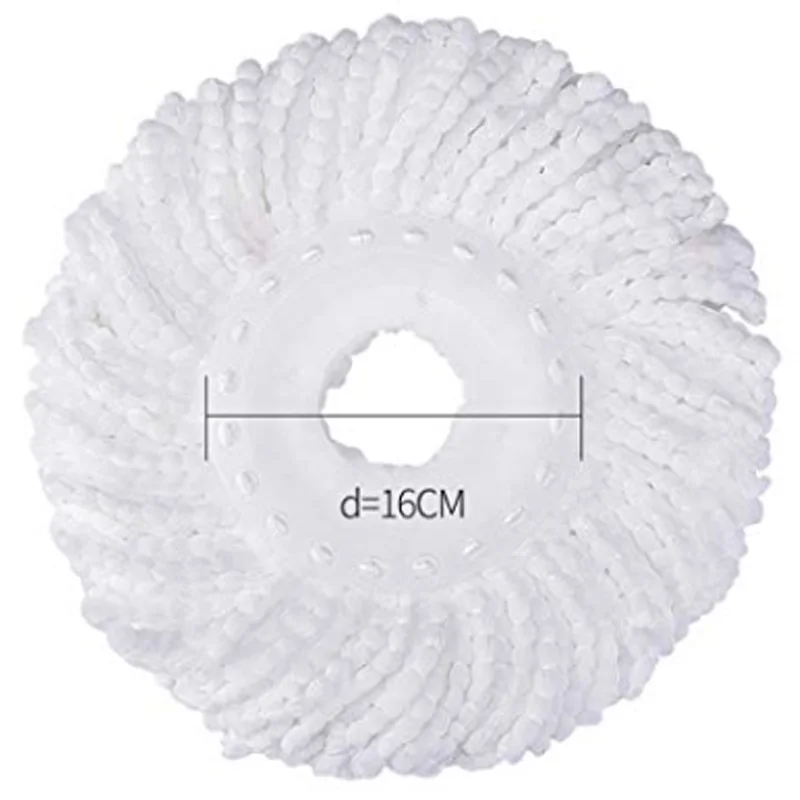 

3 Replacement Mop Micro-Head Refill For 360° Spin Magic Mop-Microfiber Replacement Mop Head-Round Shape Standard Size (White-3 P