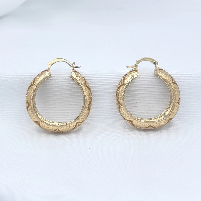 Круглые серьги-кольца для женщин позолоченные ювелирные украшения в итальянском