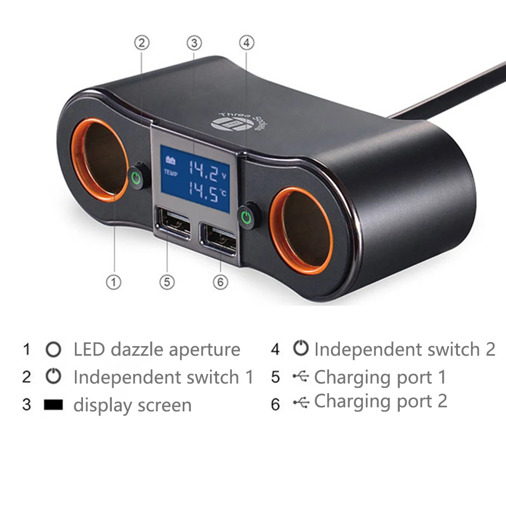 Новое автомобильное зарядное устройство с двумя USB-портами автомобильный