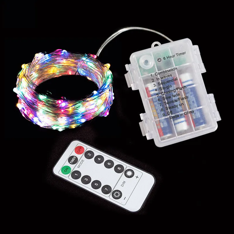 

Copper Wire String Light AA Battery LED Wedding Holiday Party Lighting Strings Remote Control Gift Box Christmas Decoration Lamp