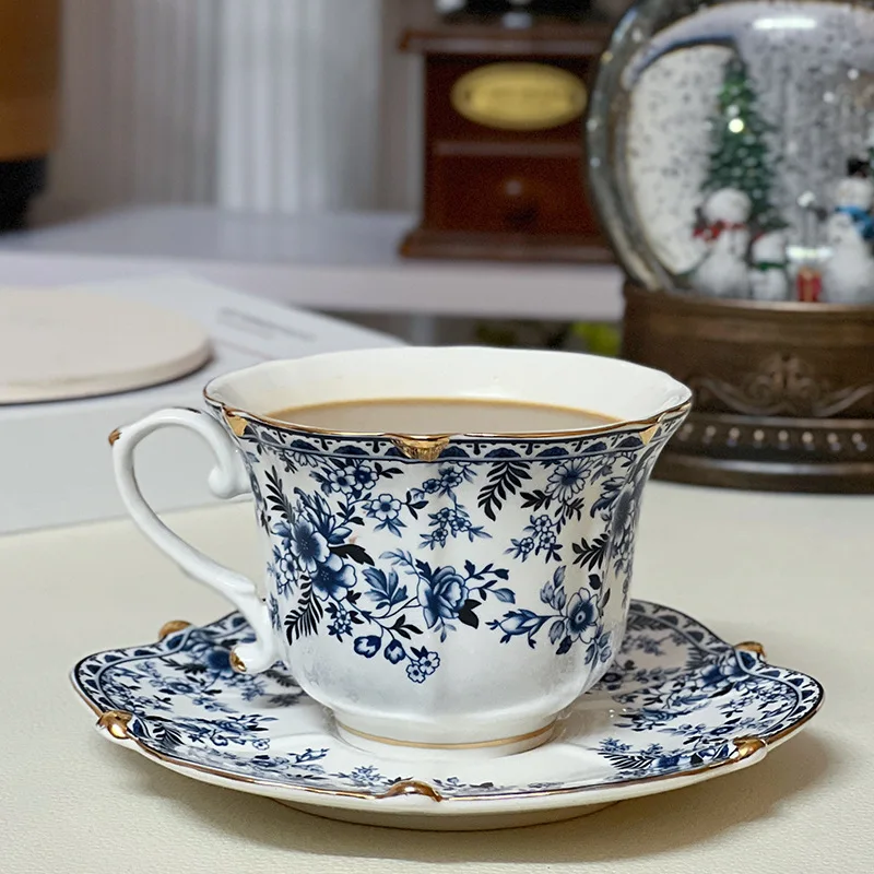 

Ceramic Coffee Cup European Style Water Cups Retro Pattern Mug Underglaze Color Cups Beautiful Afternoon Tea Large Capacity Mugs
