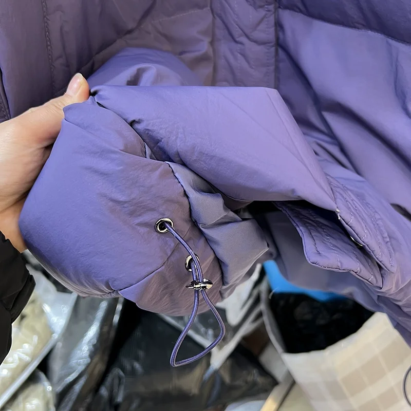 2023 New Women's Fake Two Down Jacket Coats, Thermal Chunky Hooded Large Loose White Duck Down Winter Women's Coat