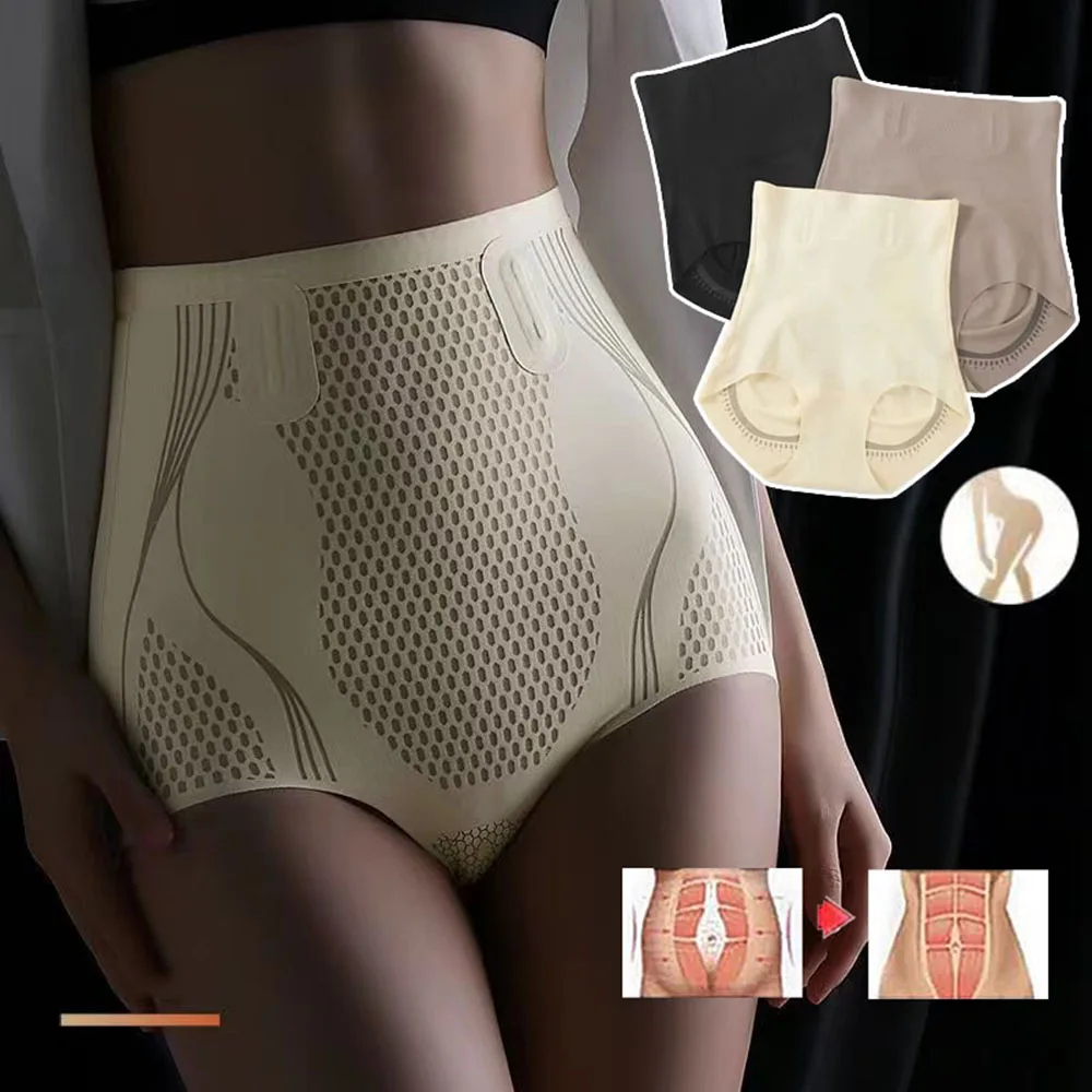 

Women's Panties Briefs Seamless Flat Belly Panties Striped High Waist Comfort Solid Breathable Body Shape Underwear Belly Panty