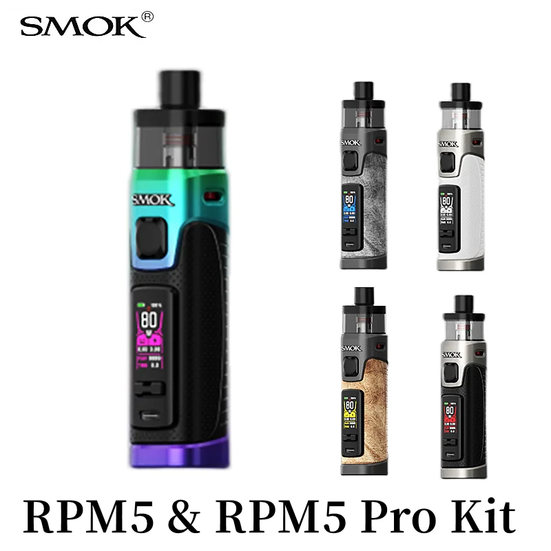 Vape SMOK RPM5 Pro Kit With 6.5ml POD Cigarette Electronique RPM3 Coil Box Mod 80W Sigaretta Elettronica Mesh Vaporizer  S6108