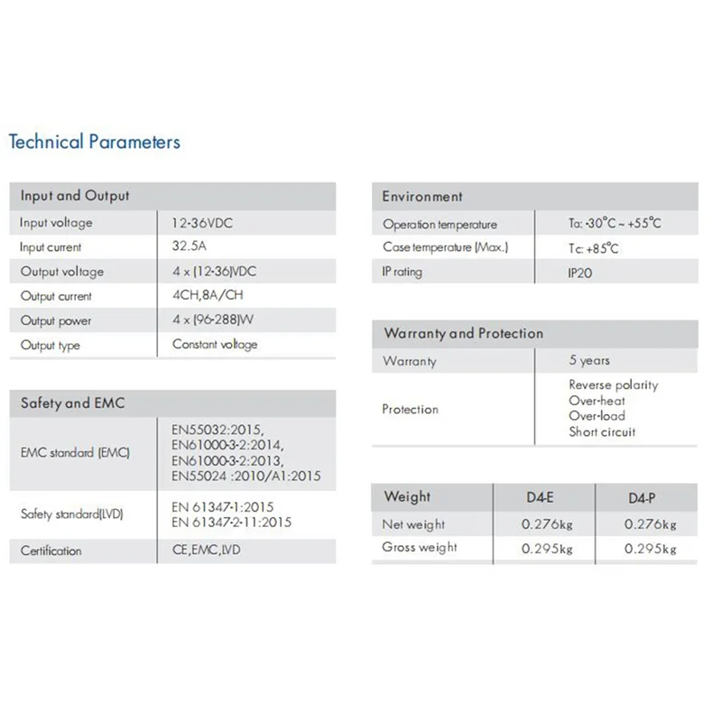 D4-P 4 канал ПВМ контроллер декодера с постоянным напряжением DMX и RDM цифровой