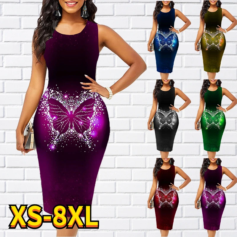 

Women's A Line Dress Knee Length Dress Red black Sleeveless Print dress Spring Summer Casual Daily tops 2022 8XL