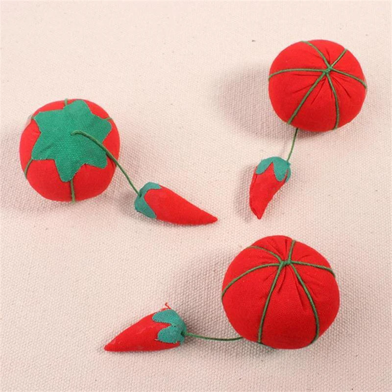 Томатная игольница шарообразной формы для шитья Tomato Ball Shaped Sewing Needle Pin Cushion DIY Cross Stitch Tool Pincushions With Elastic Wrist Belt Accessories