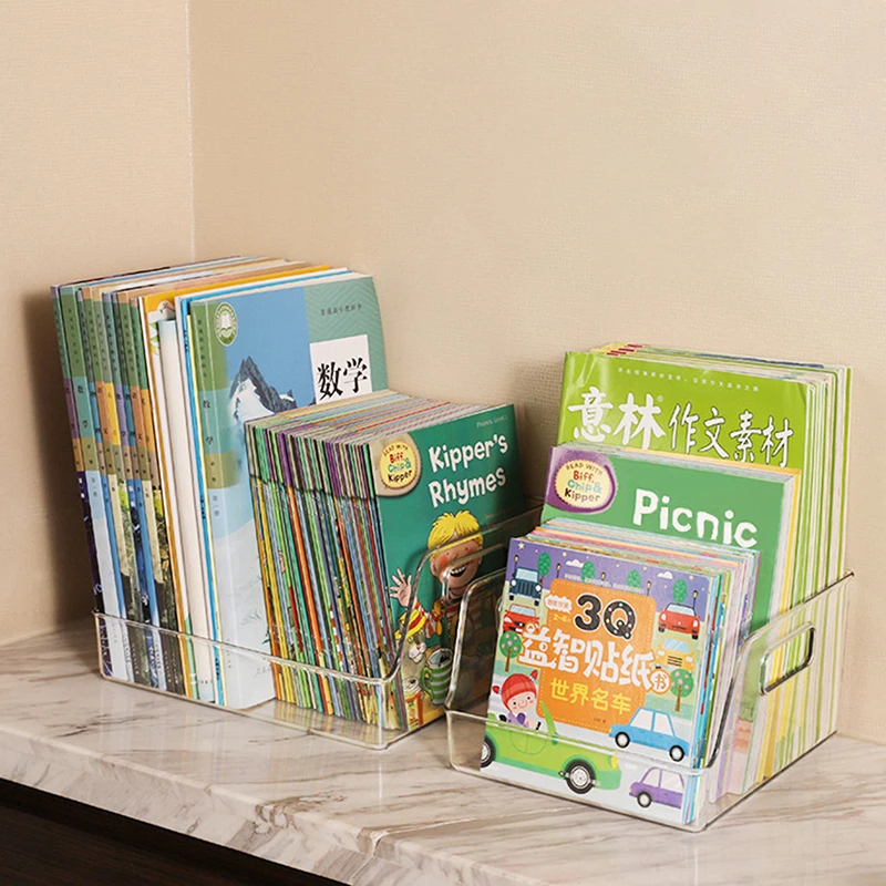 Ящик для хранения книг прозрачный студенческий детский стол с картинками ящик