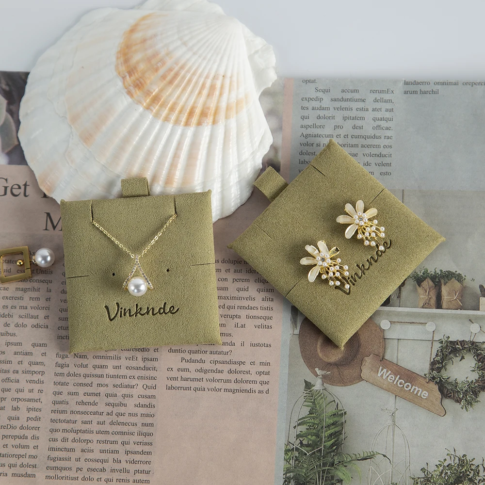 100pcs/lot Paper Microfiber Display Hold Cards Earrings Necklaces Storage  Custom Logo DIY Jewelry Package Card Wedding Favor