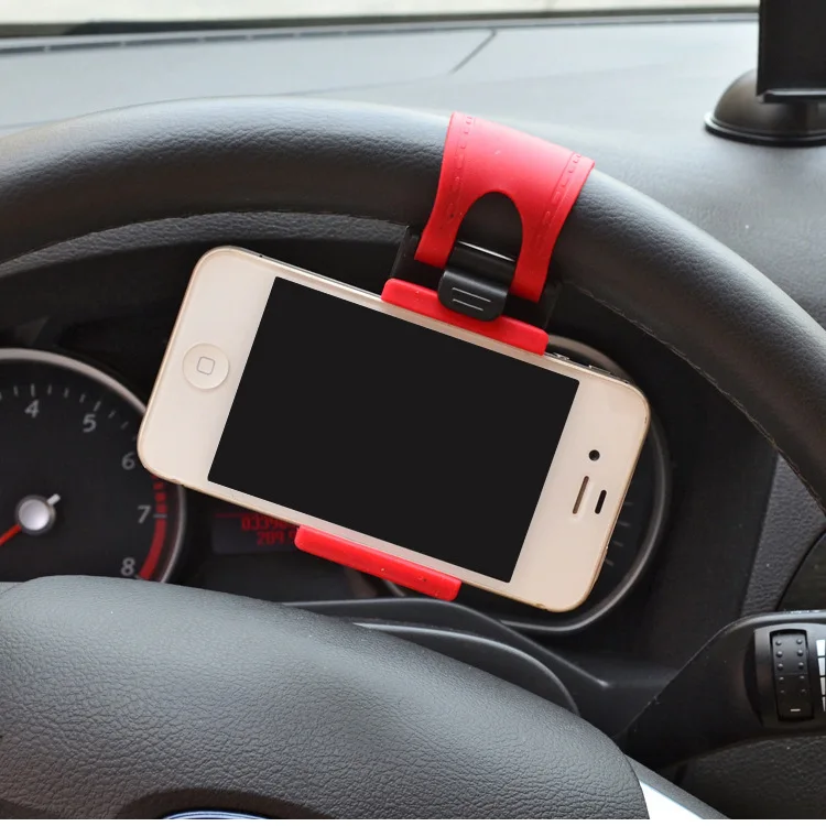 

New Universal Car Steering Wheel Mobile Phone Holder Mount Buckle Socket Holder Bike Clip Navigation GPS Xiaomi Redmi Mi6 Stands